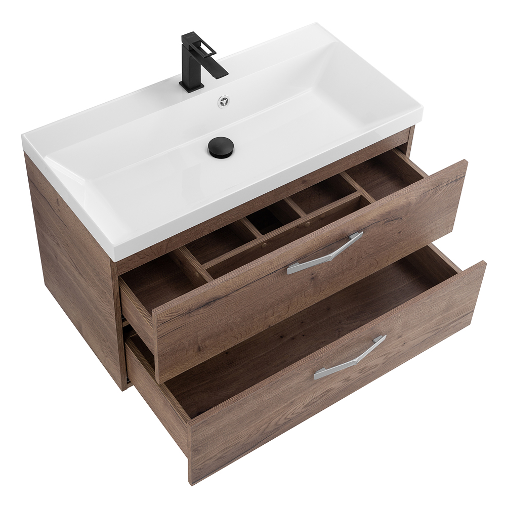 Приобрести belbagno тумба с раковиной aurora 90 см, подвесная rovere tabacco, белая раковина