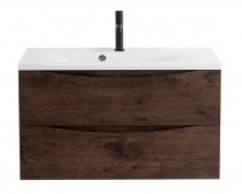 Тумба подвесная с раковиной BelBagno MARINO-1000-2C-SO-RW-P 100 см, Rovere Moro
