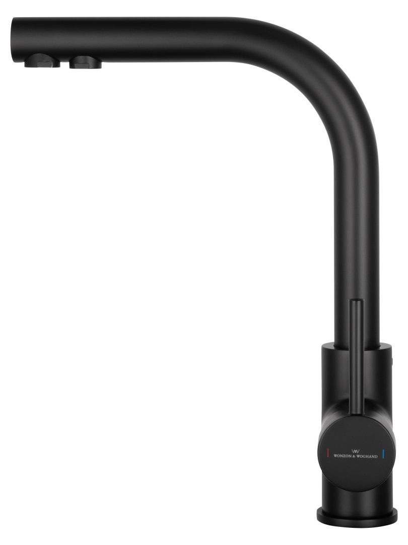Приобрести смеситель для кухни c подключением фильтра wonzon & woghand, черный матовый (ww-88458005-mb)