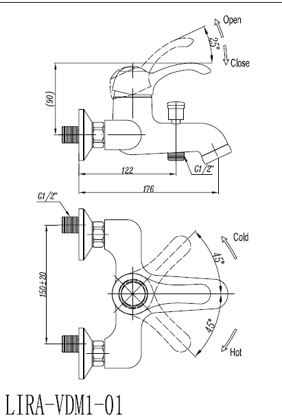 Приобрести cezares смеситель для ванны и душа lira, золото lira-c-vdm1-03