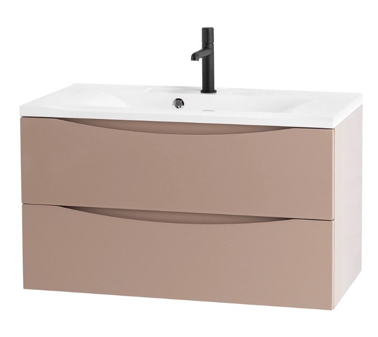 Приобрести тумба подвесная с раковиной belbagno marino-800-2c-so-cl-p 80 см, cappuccino lucido
