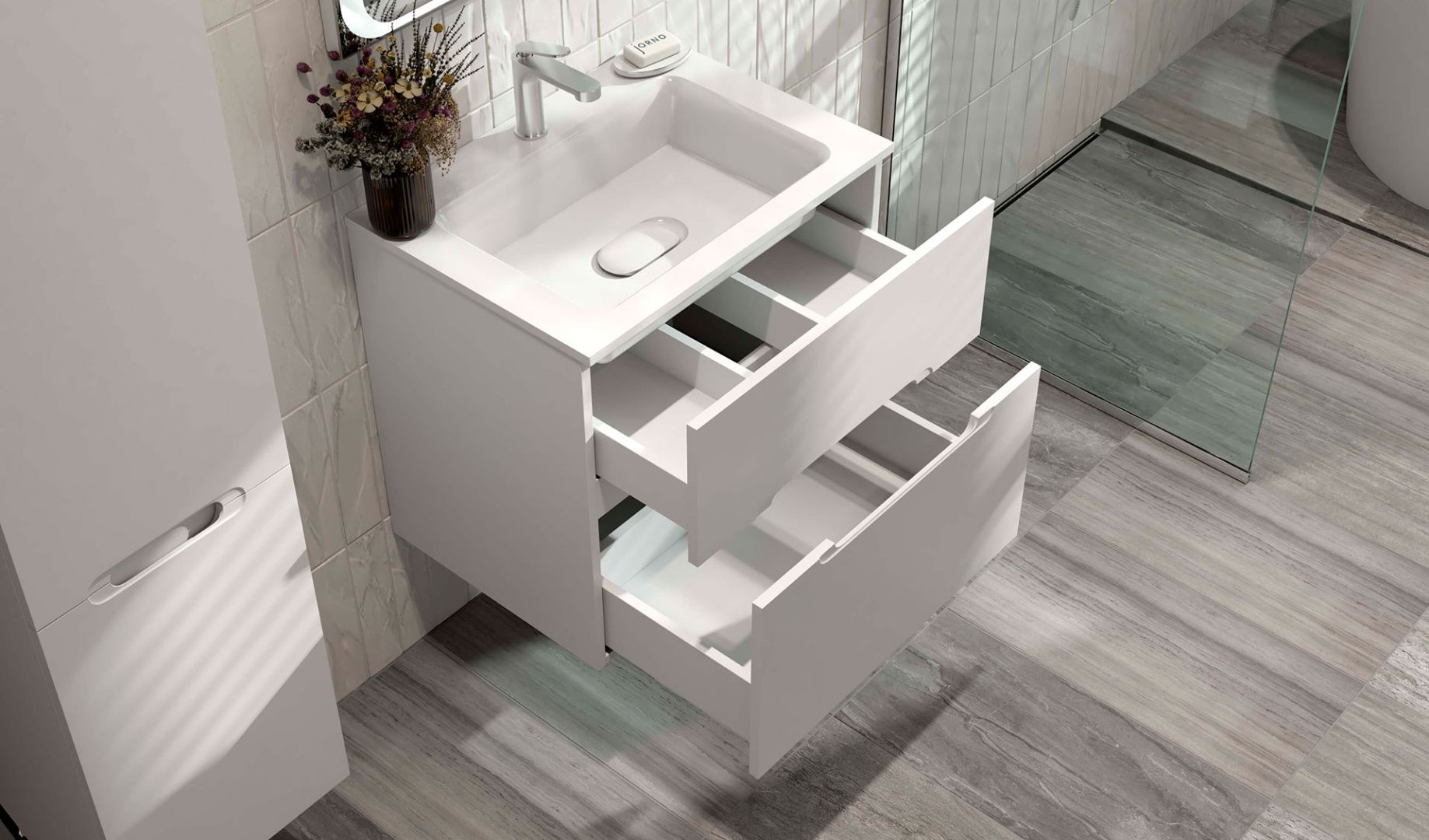 Приобрести jorno тумба подвесная modul 65 см, белая