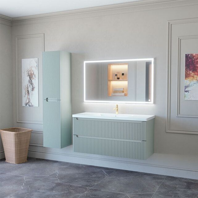 Приобрести caprigo тумба с раковиной termin-smalty stripe 120 см, зеленая, эмаль