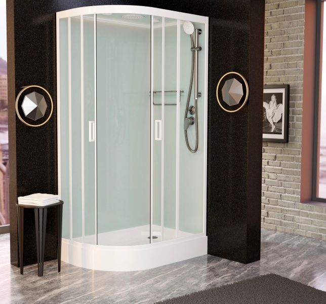 Приобрести frank frank душевая кабина f412r white, низкий поддон, правосторонняя