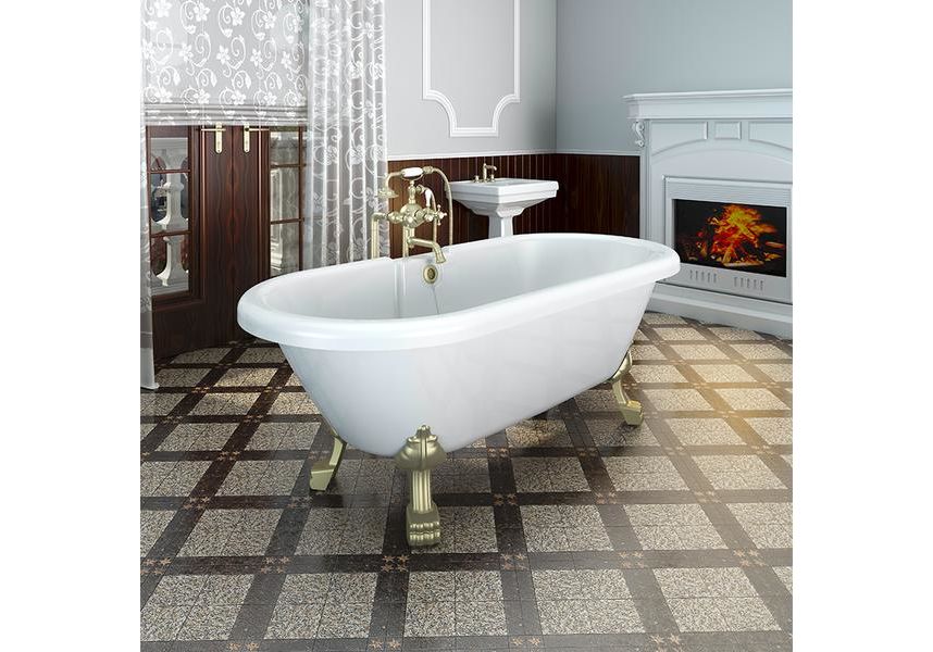 Приобрести акриловая ванна отдельностоящая радомир леонесса 175x80 см, ножки бронза