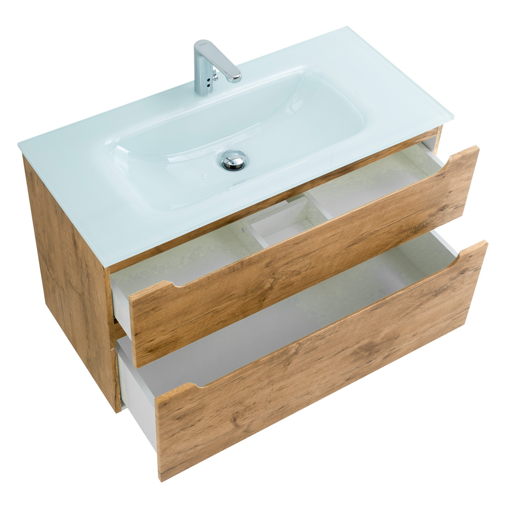 Приобрести belbagno тумба с раковиной etna-h60 80 см, подвесная rovere nature, стеклянная раковина