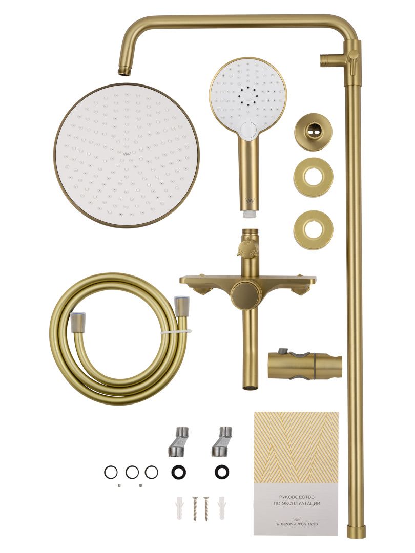 Приобрести душевая система wonzon & woghand click, брашированное золото (ww-n3s962-bg)