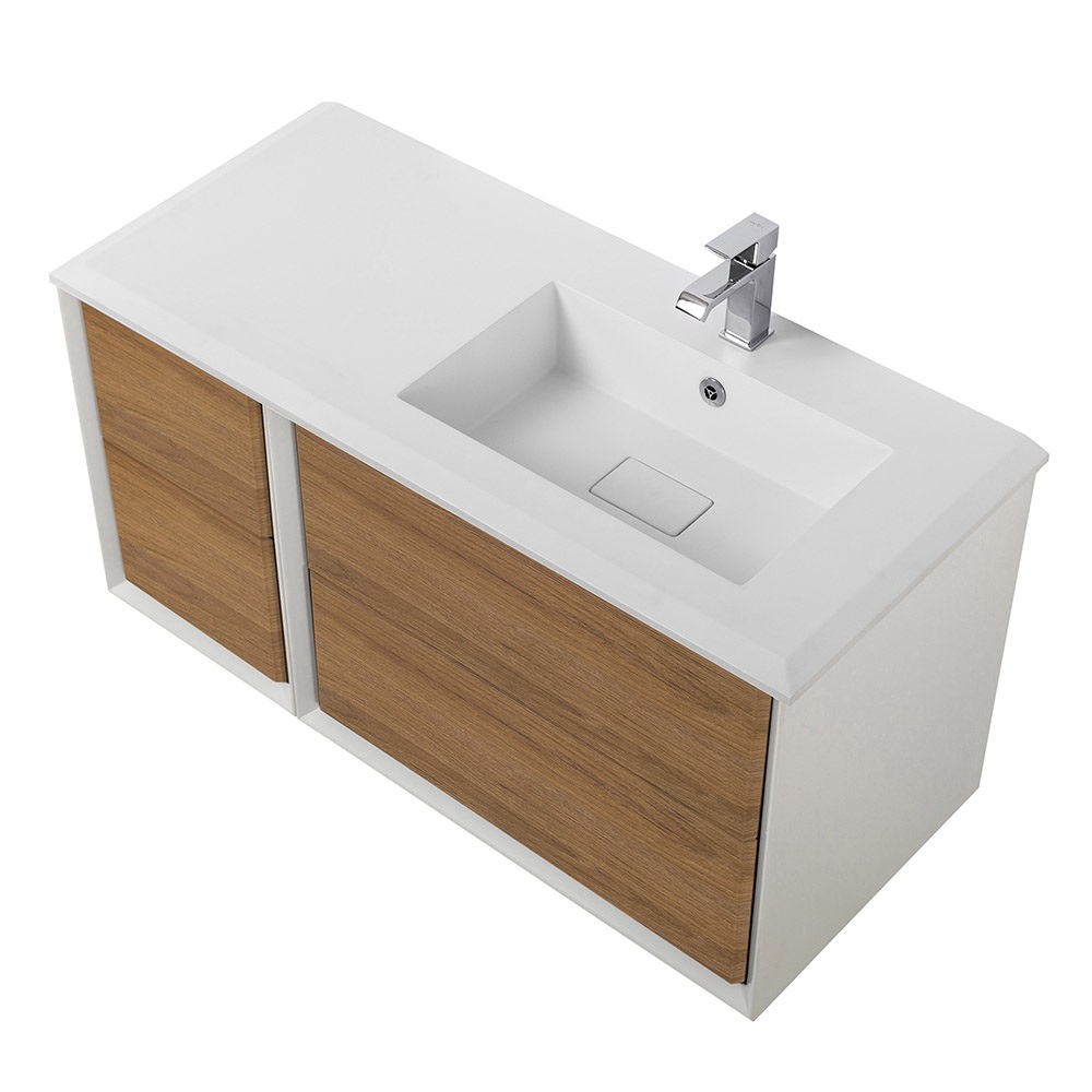 Приобрести cezares тумба подвесная с раковиной bellagio 106 см rovere tabacco, правосторонняя, дерево 54716