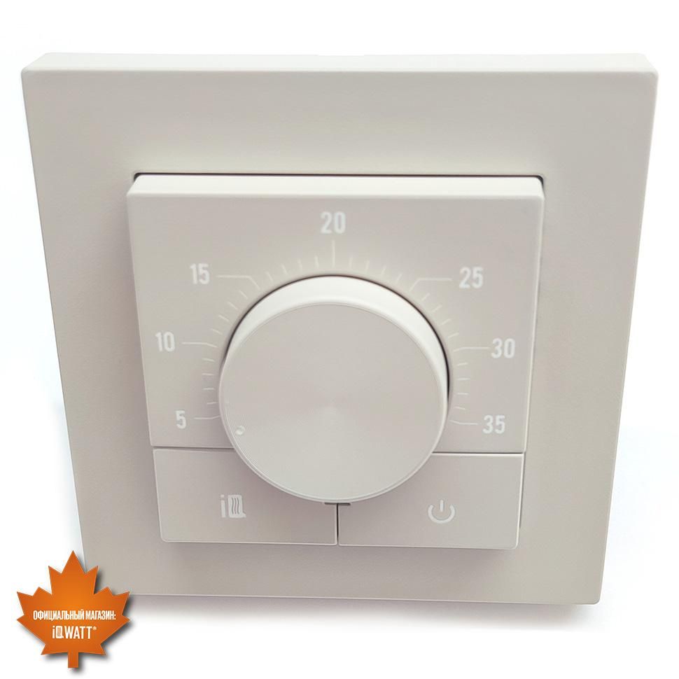Приобрести iqwatt электронный терморегулятор iq thermostat dm песочный с механическим управлением