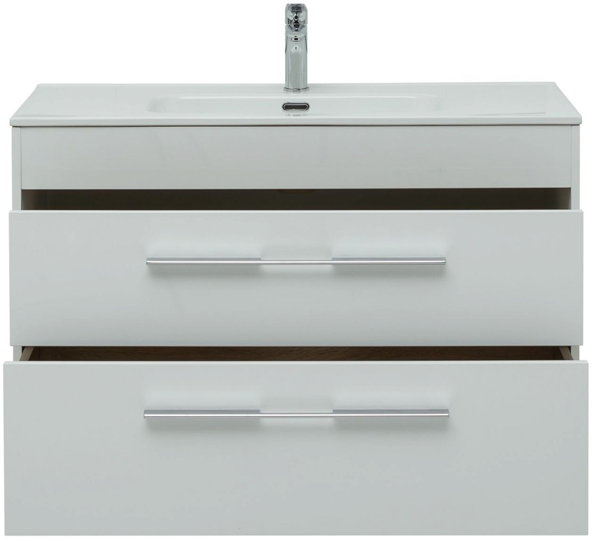 Приобрести aquanet тумба с раковиной августа 100 см, белая (ручка хром)