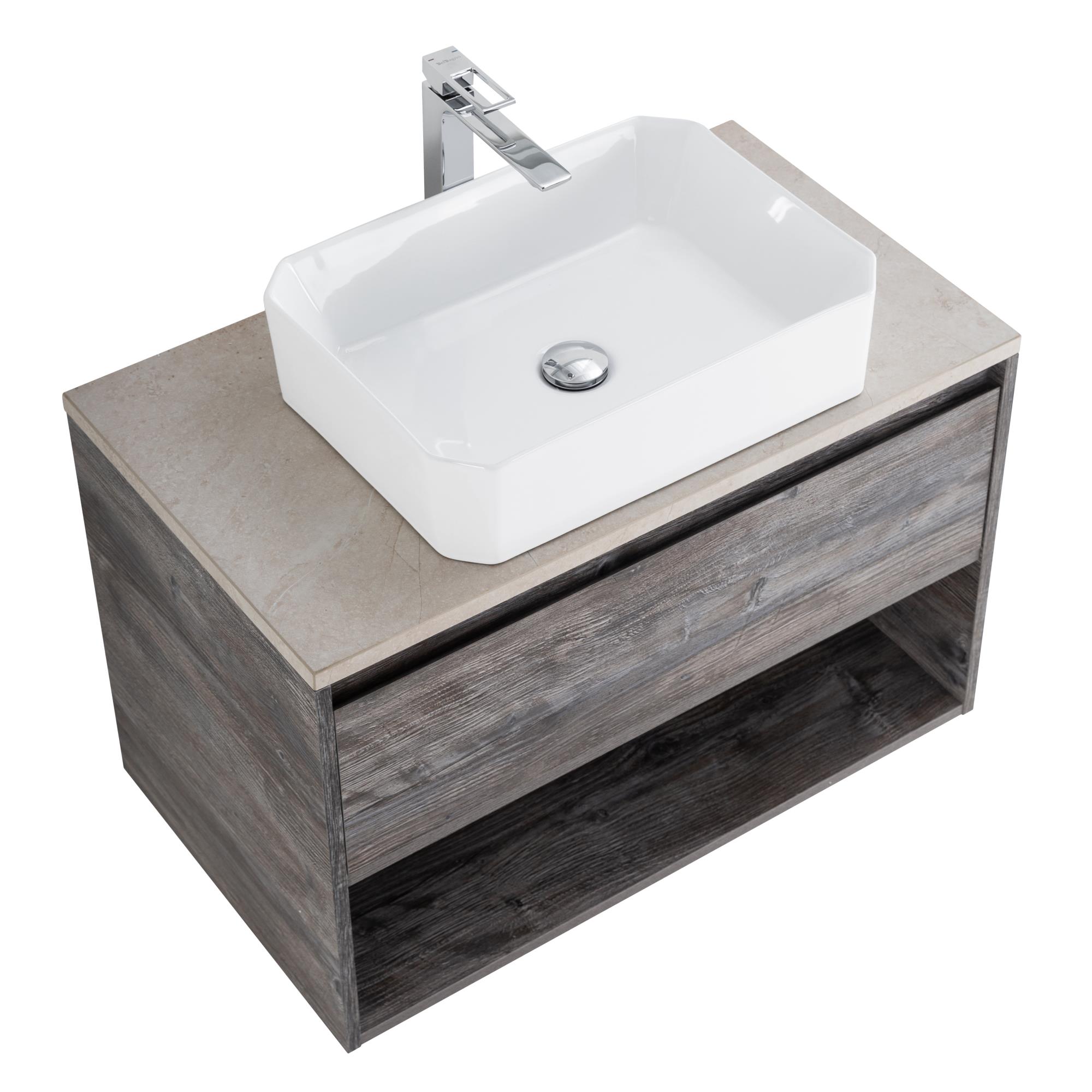 Приобрести belbagno тумба со столешницей kraft 80 см с ящиком и полкой, подвесная pino pasadena