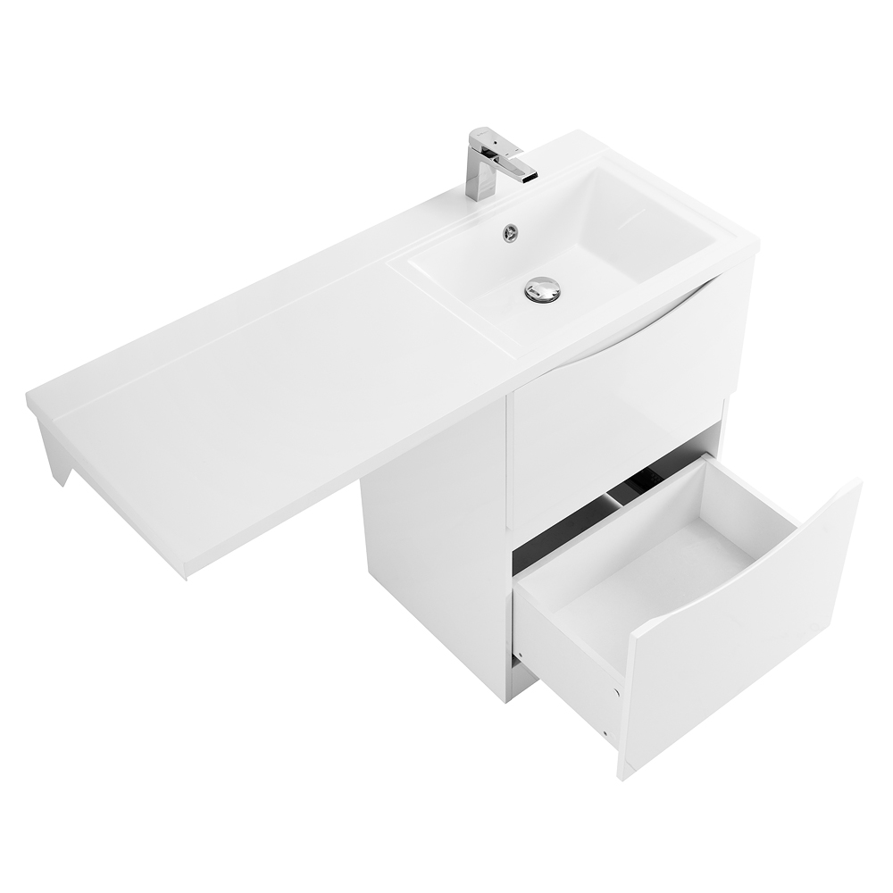 Приобрести belbagno тумба с раковиной напольная lavanderia 120 см, напольная 58/120-r bianco lucido, белая раковина