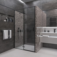 Veconi Душевая дверь Vianno 90х195 см, Черный, прозрачное VN73B-90-01-C4