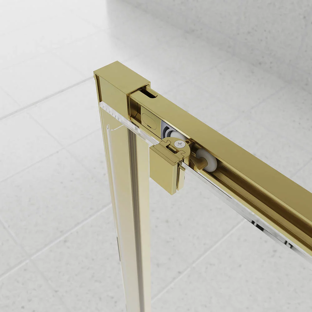 Приобрести veconi душевое ограждение evo 140х110 см, брашированное золото, прозрачное e1-sp-g-140110-01-c9