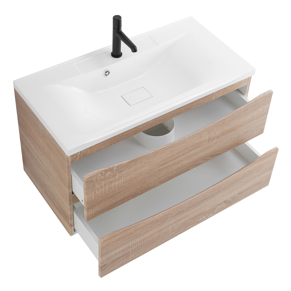 Приобрести belbagno тумба с раковиной marino 100 см, напольная rovere bianco, белая раковина