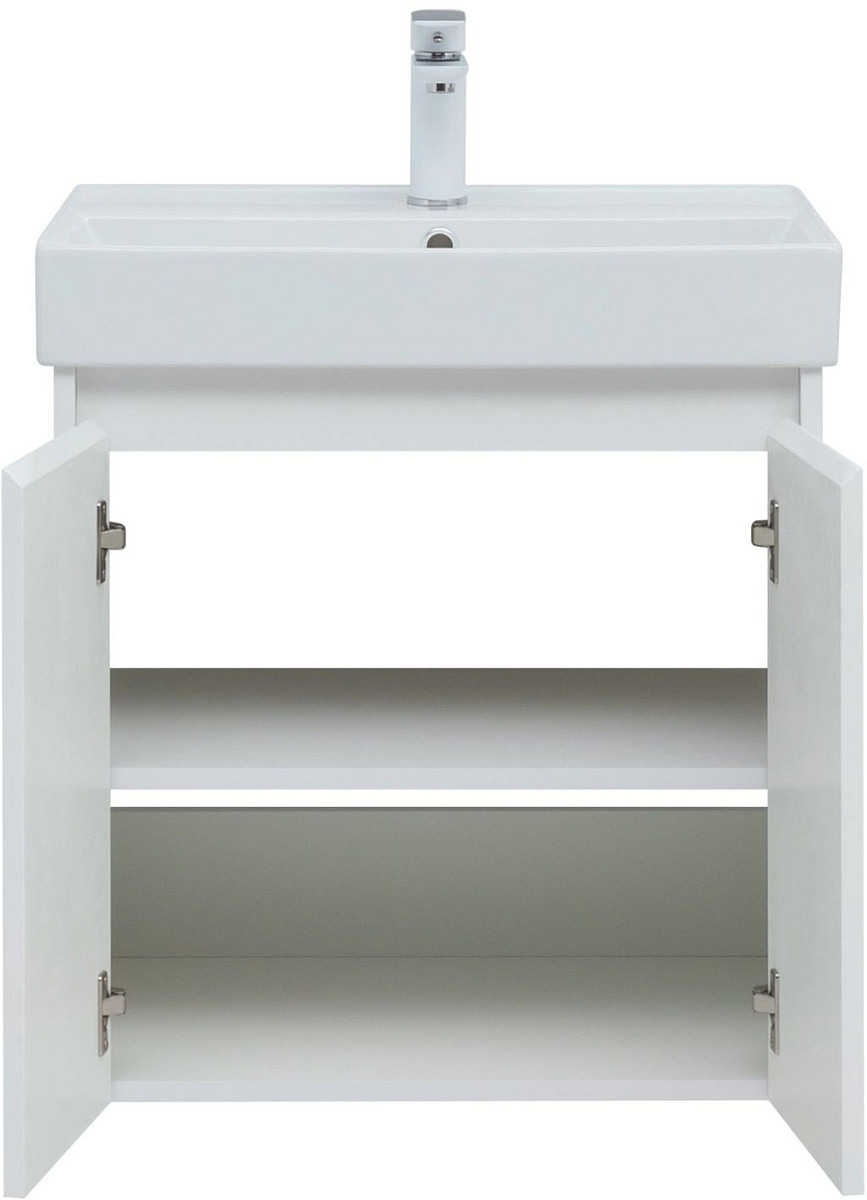 Приобрести aquanet тумба с раковиной nova lite 60 см, белая глянец (2 дверцы)