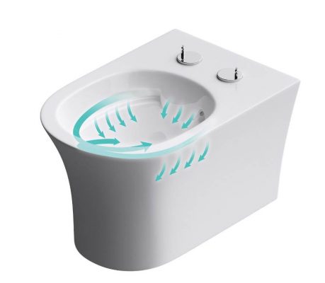 Приобрести унитаз подвесной безободковый с сиденьем ceramalux rimless 2617е