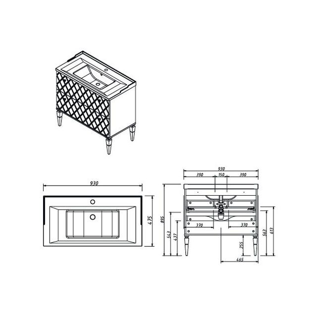 Приобрести caprigo тумба с раковиной roma 90 см, фисташка