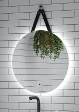 Continent Зеркало с подсветкой Best 65х65 см, черное