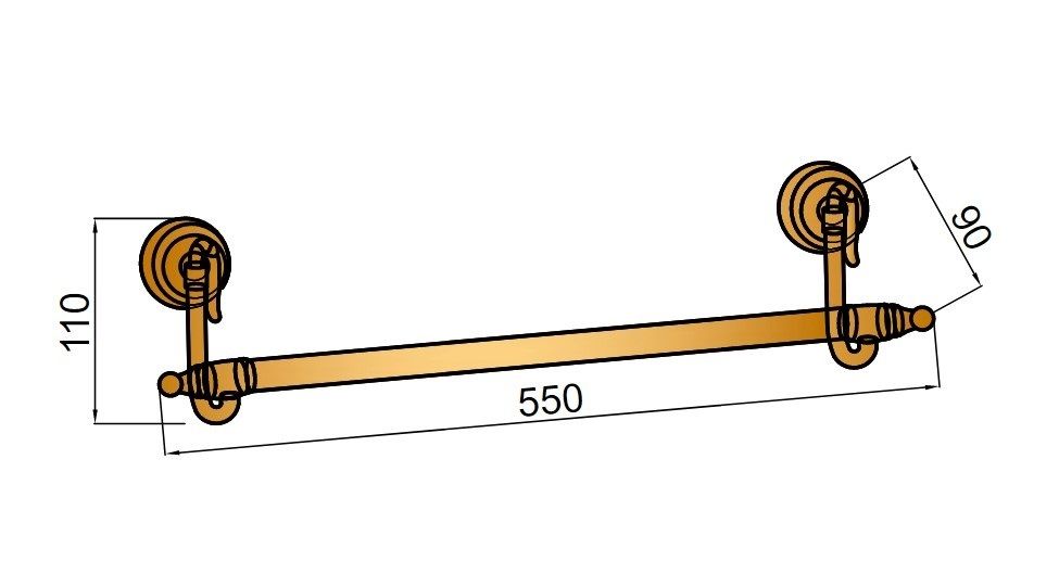 Приобрести boheme полотенцедержатель medici 55 см, бронза 10602