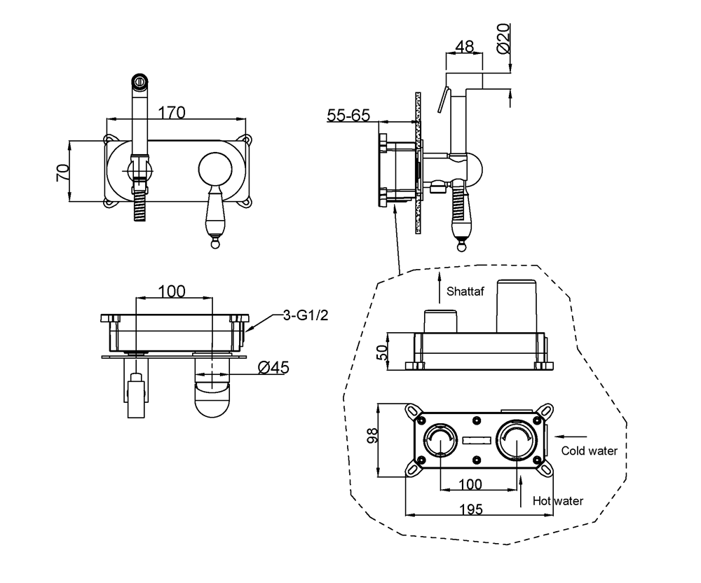 Приобрести boheme смеситель с гигиеническим душем brillante, хром\белый 426
