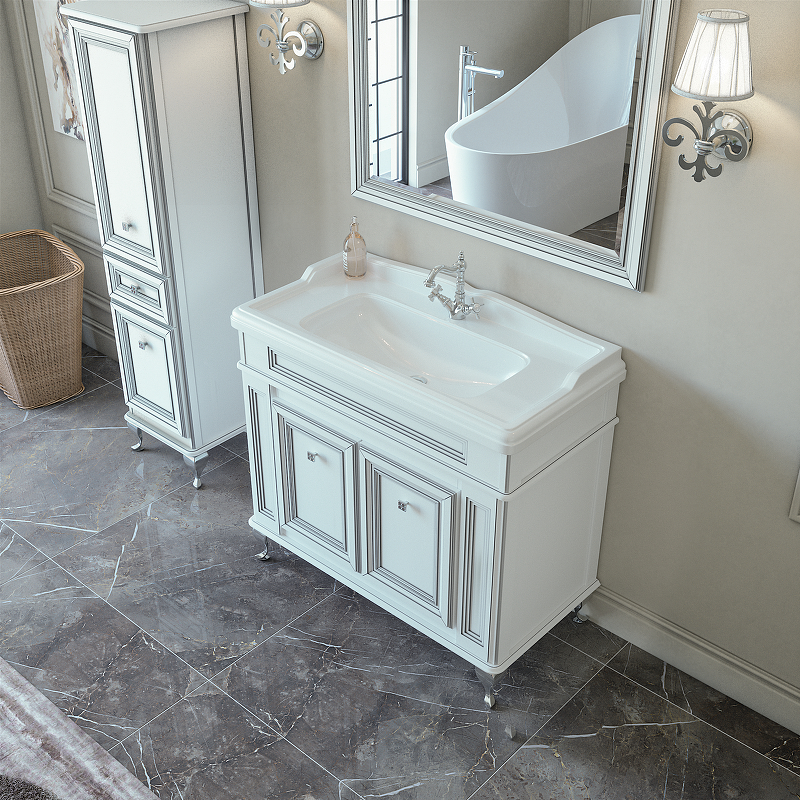 Приобрести caprigo тумба с раковиной напольная fresco 100 см, белая 10625ch-021.crm.00.05