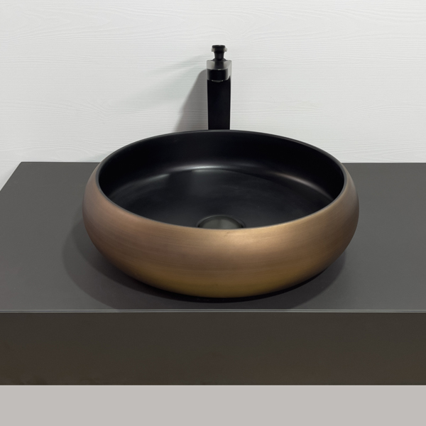 Приобрести comforty раковина 78650 41х41 см, медная-черная матовая