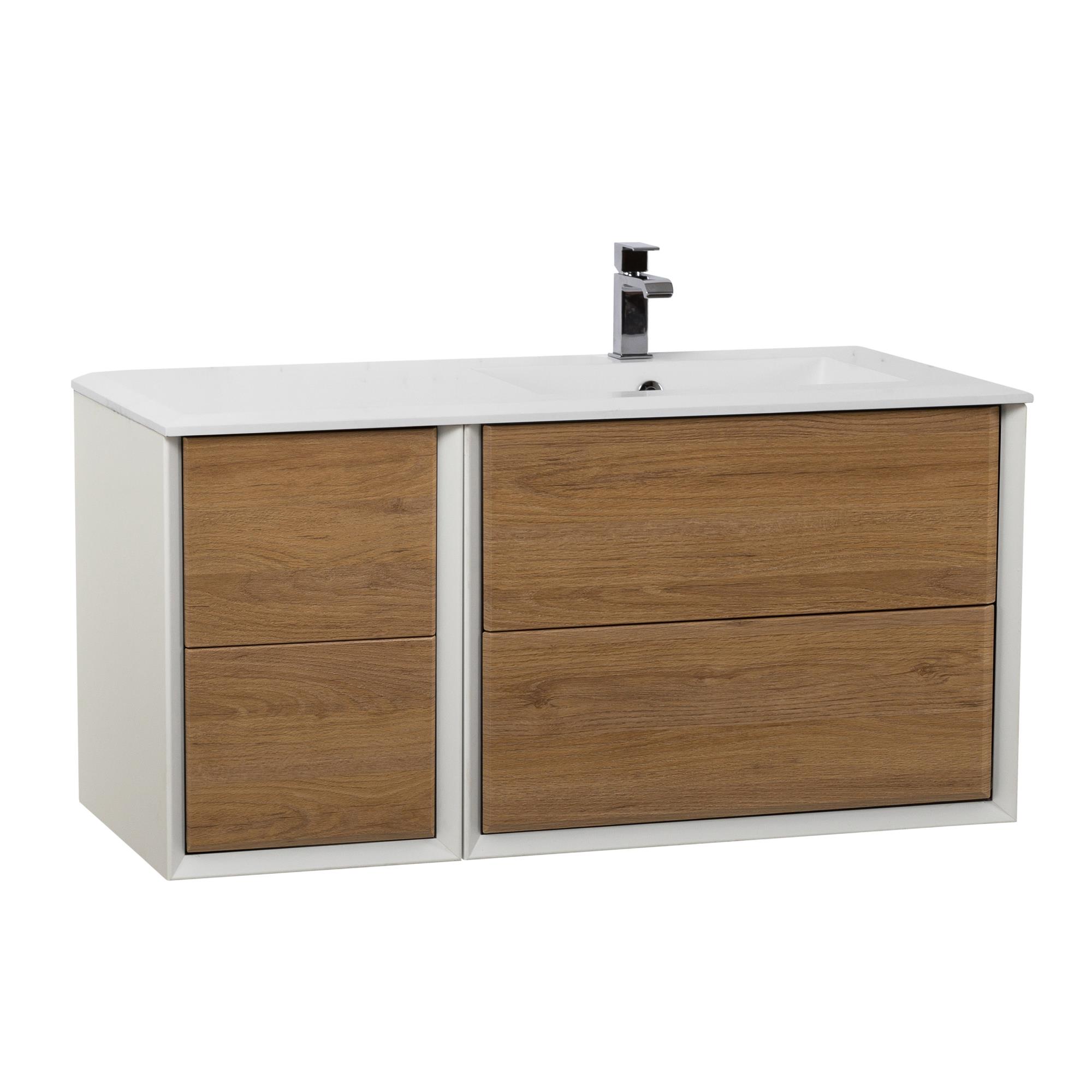 Приобрести cezares тумба подвесная с раковиной bellagio 106 см rovere tabacco, правосторонняя, дерево 54716