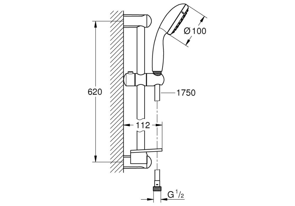 Приобрести душевой гарннитур grohe tempesta new 27926001