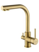 Смеситель для кухни c подключением фильтра WONZON & WOGHAND, Брашированное золото (WW-88458005-BG)