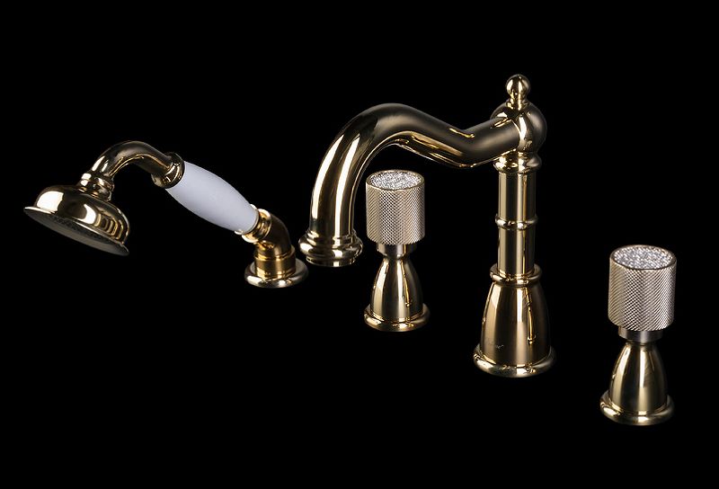 Приобрести boheme смеситель для ванны royale cristal, врезной, золото\кристаллы 395-royal/crst