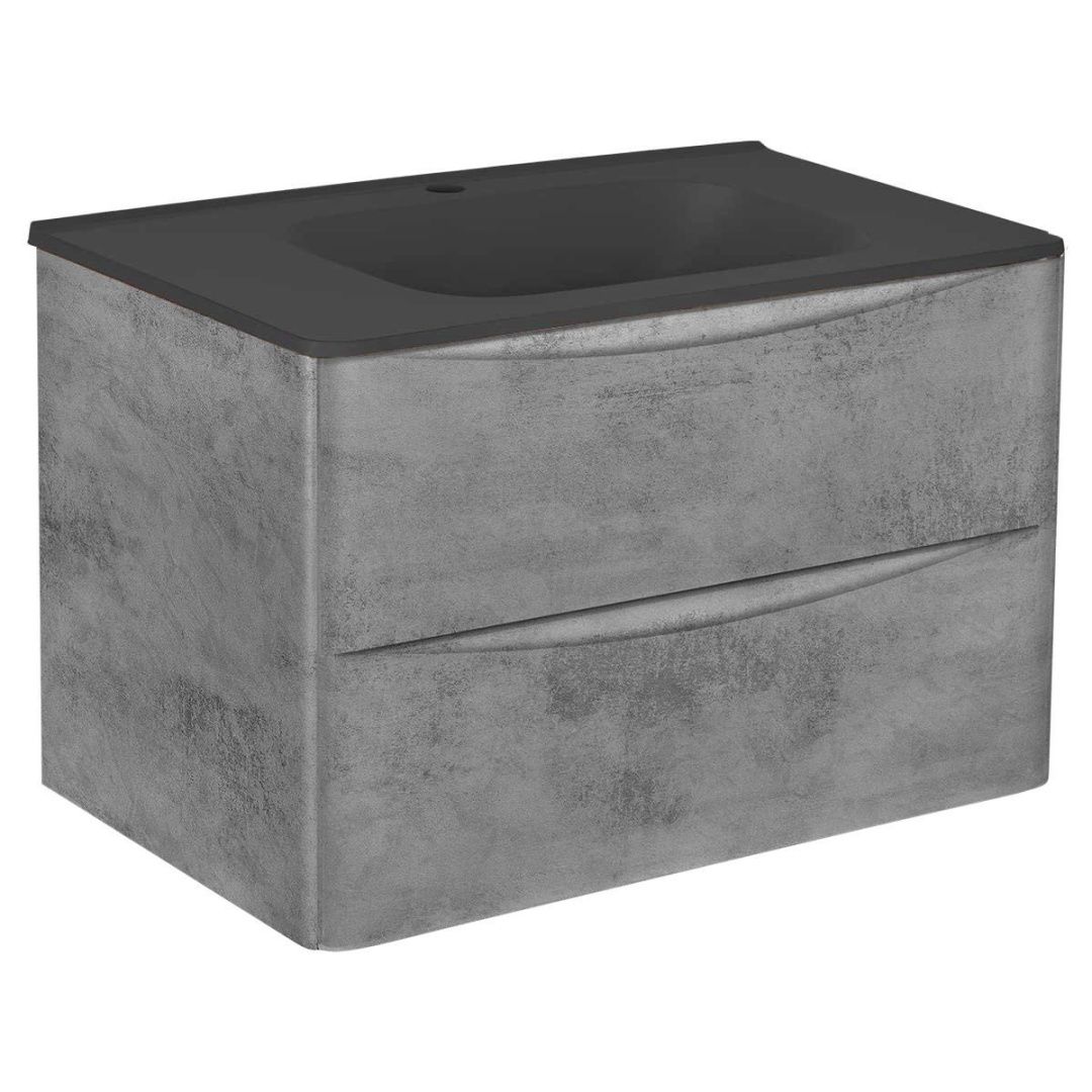 Приобрести vincea тумба подвесная paola 80 см, бетон с черной матовой раковиной vmc-2p800bt;vcb-2vp800b