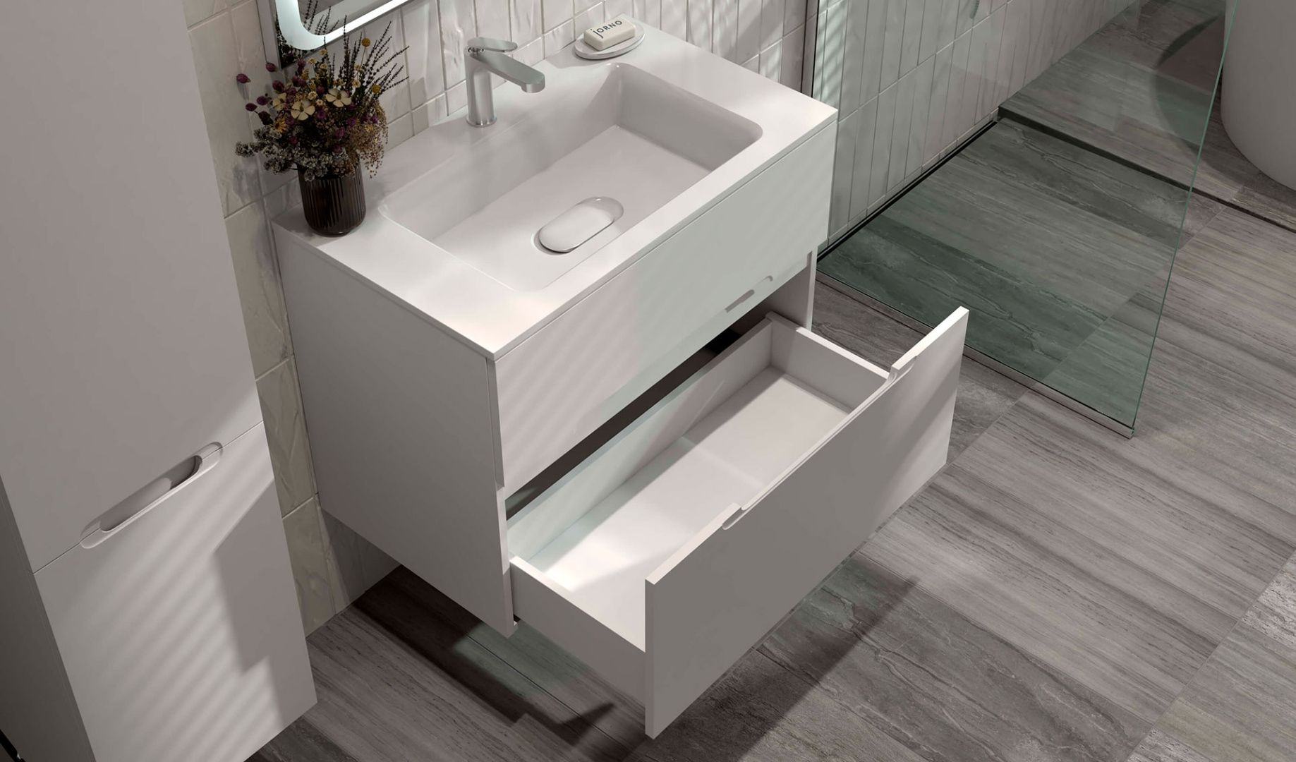 Приобрести jorno тумба подвесная modul 80 см, белая