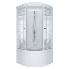 Тритон Душевая кабина Стандарт Б ДН4 Аква Полосы 90х90 см, белая с узором Щ0000027241