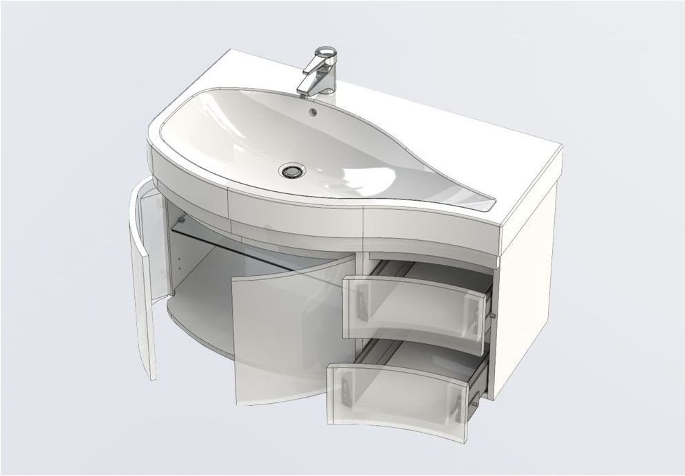 Приобрести aquanet тумба с раковиной сопрано 95 см, l белая 00212998