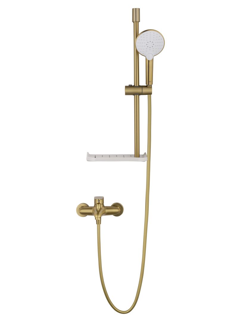 Приобрести смеситель для ванны с душевым гарнитуром wonzon & woghand alfa, брашированное золото (ww-ae3201-bg)