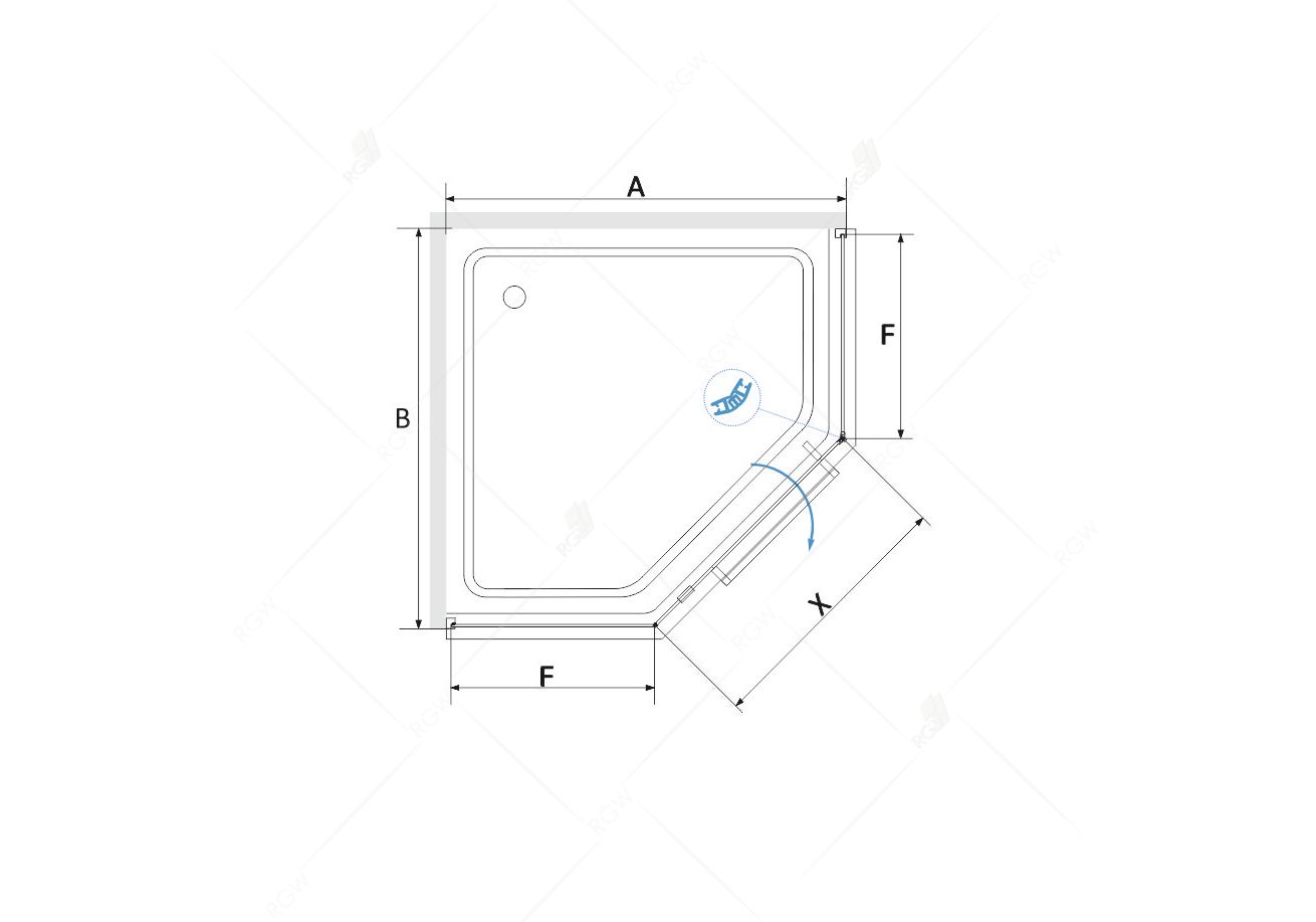 Приобрести душевое ограждение rgw ho-084 b 100х100, прозрачное, 350608400-14