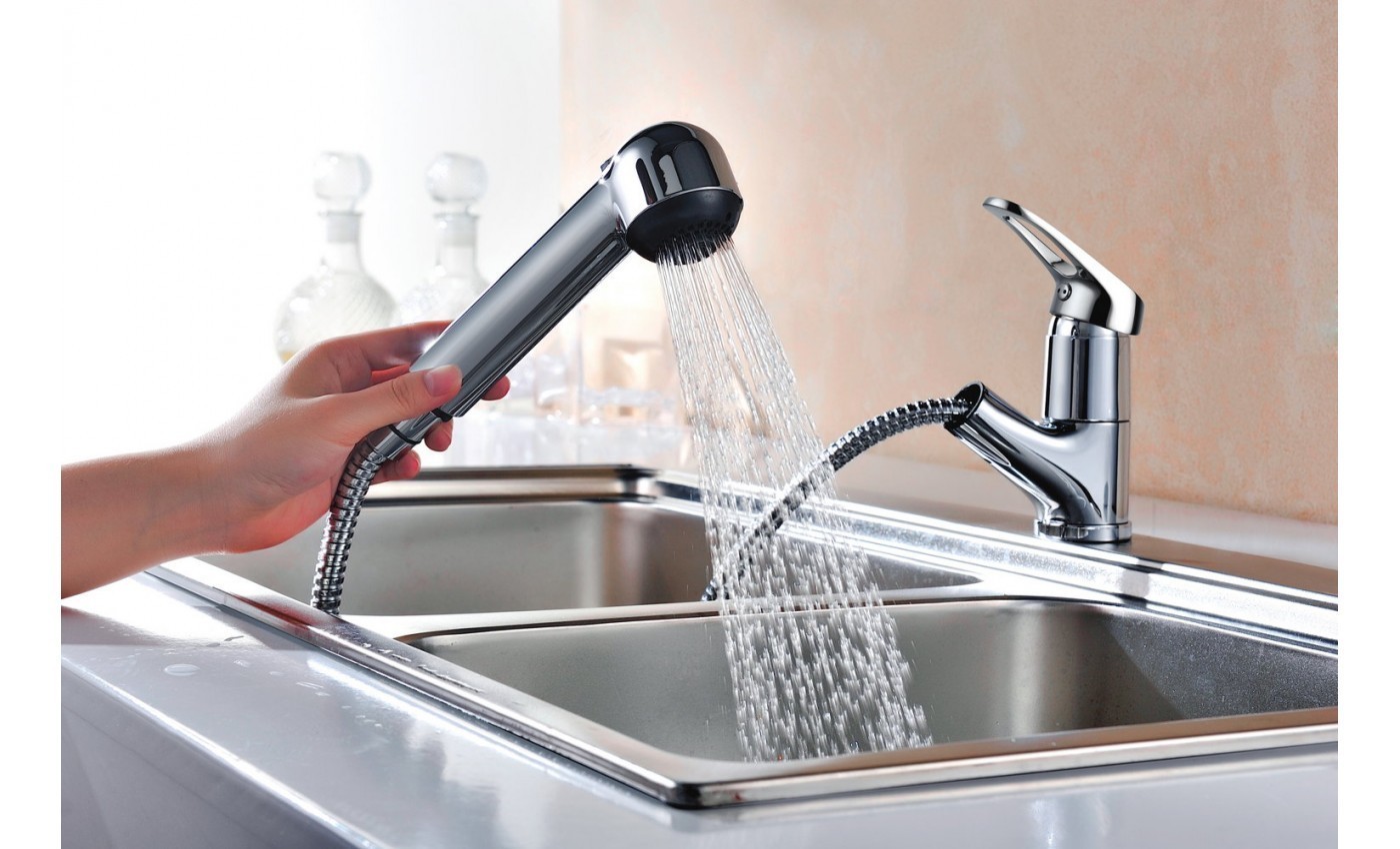 Приобрести lemark смеситель для кухни omega с выдвижным изливом, хром lm3150c