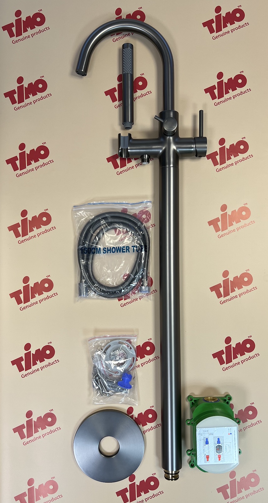 Приобрести смеситель напольный для ванны с душем timo saona 2310/18y-cr черное золото