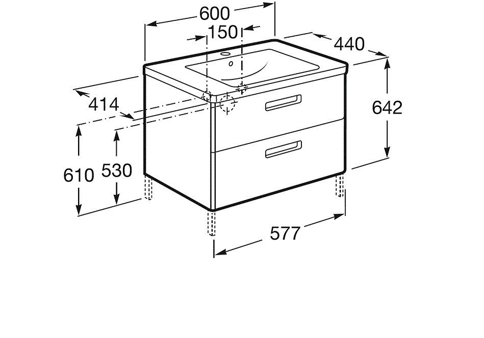 Приобрести раковина мебельная roca gap unik 60 см 7.3274.7.200.0