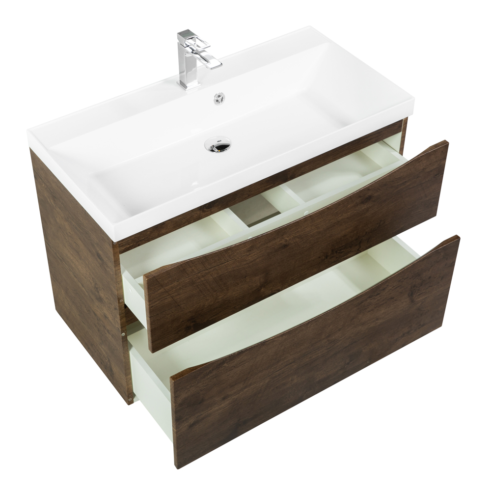 Приобрести belbagno тумба с раковиной marino-h60 90 см, подвесная rovere moro, белая раковина