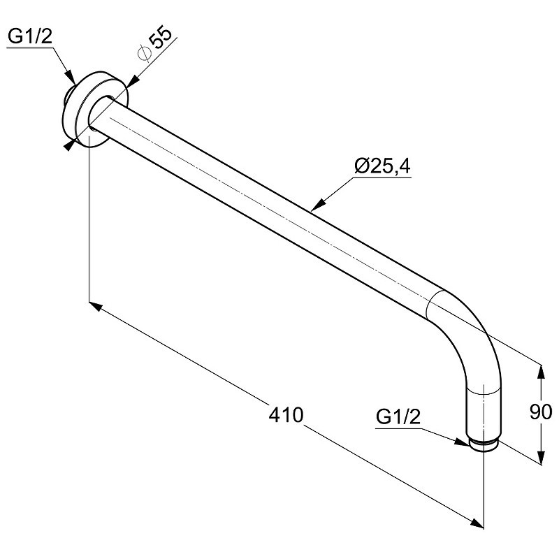 Приобрести kludi a-qa кронштейн для душа 400 мм, арт. 6651405-00