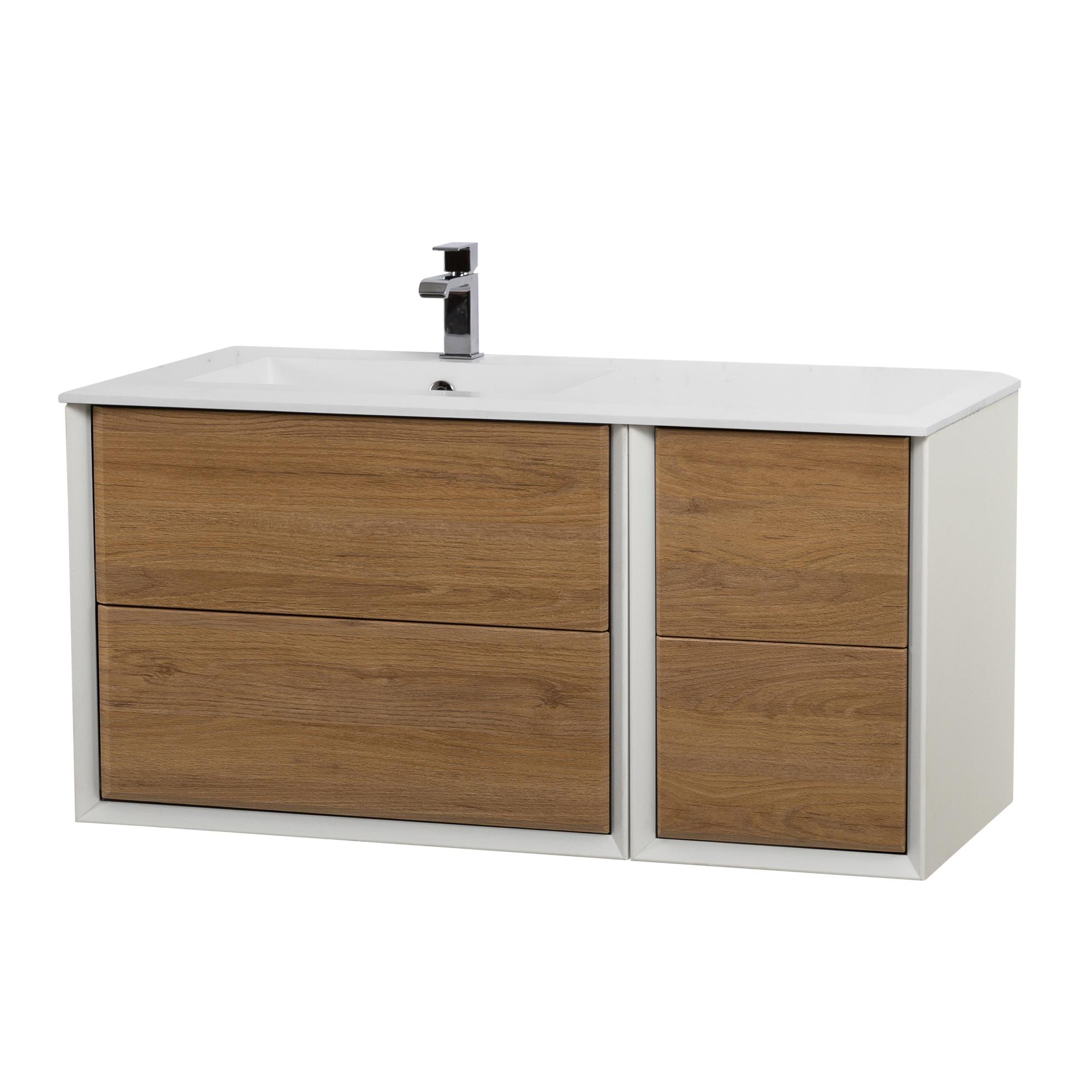 Приобрести cezares тумба подвесная с раковиной bellagio 106 см rovere tabacco, левостороняя, дерево 54716