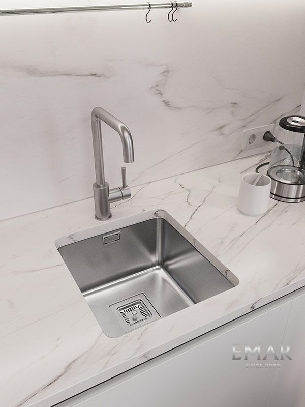 Приобрести oulin кухонная мойка 38х42 см, сатин oulin ol-0362