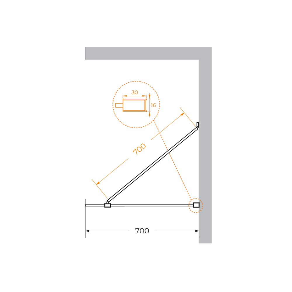 Приобрести cezares душевая перегородка liberta 80 см, хром liberta-l-1-tb-70-c-cr