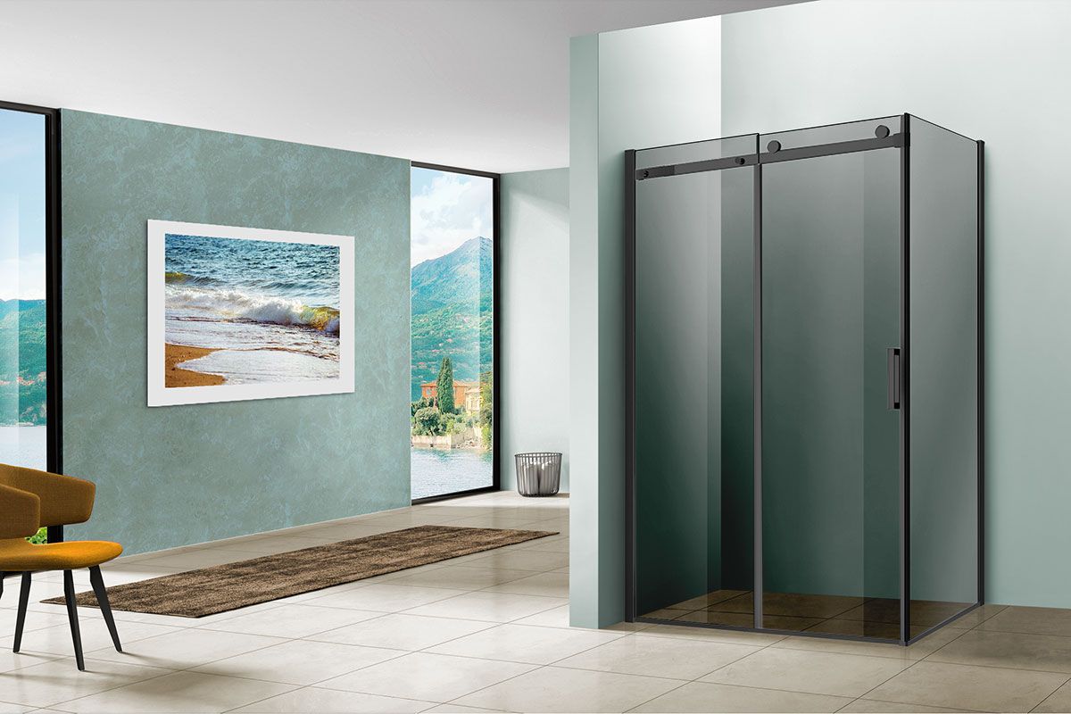 Приобрести vincea душевое ограждение como 90х120 см, тонированное, черное vsr-1c9012cgb