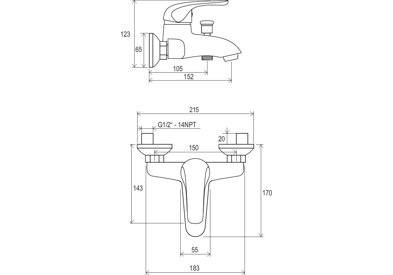 Приобрести смеситель для ванны ravak rosa rs 022.00/150 x070011