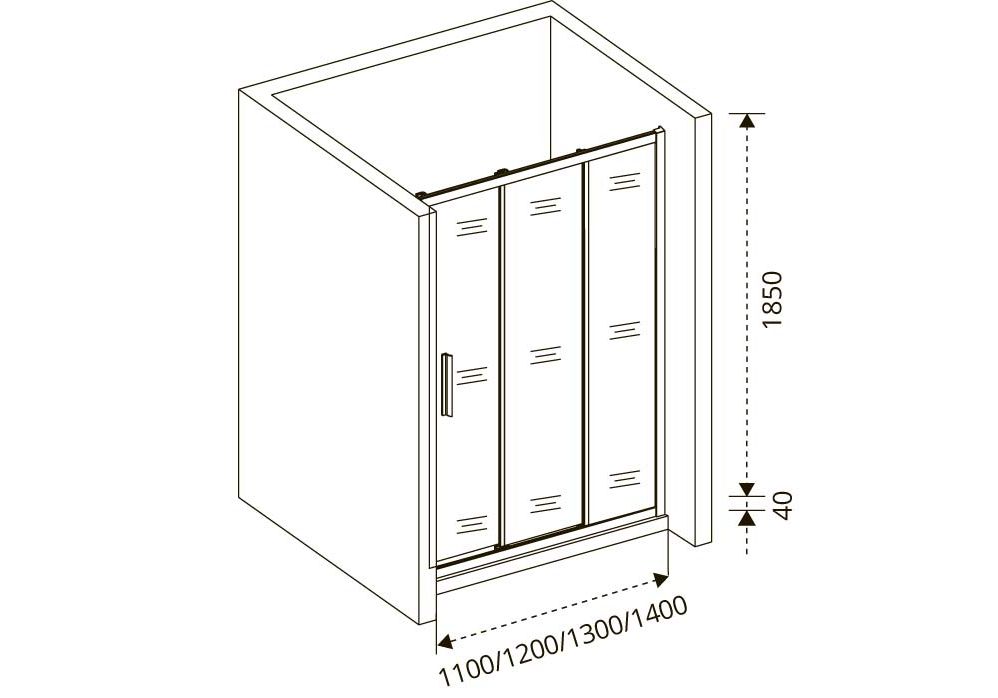 Приобрести дверь душевая bas orion wtw-110-g-ch 110 см (матовое стекло)