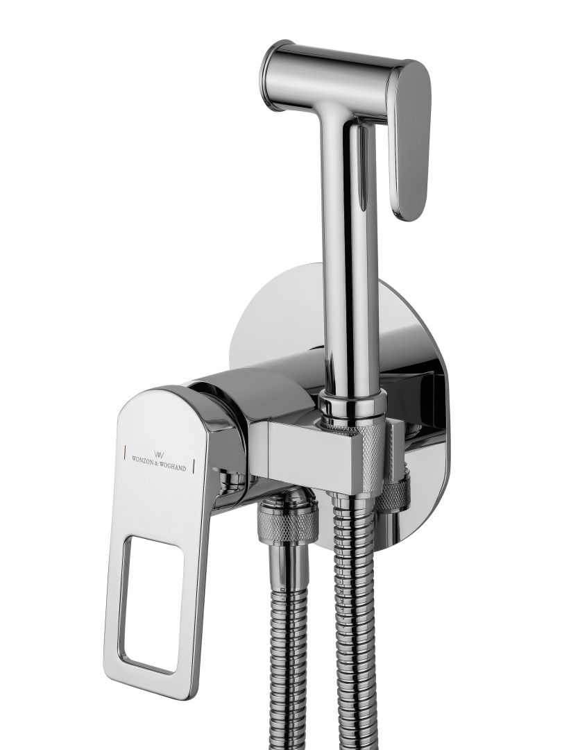 Приобрести смеситель с гигиеническим душем встраиваемый wonzon & woghand frame, хром (ww-88829010-cr)