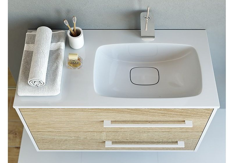 Приобрести тумба подвесная с раковиной aqwella miami 90 см mai.01.09/r, белый/беленый дуб